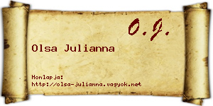 Olsa Julianna névjegykártya